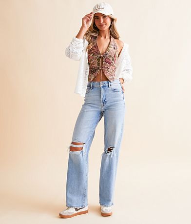 Willow &amp; Root Floral Jacquard Halter Vest misc detail 2 view