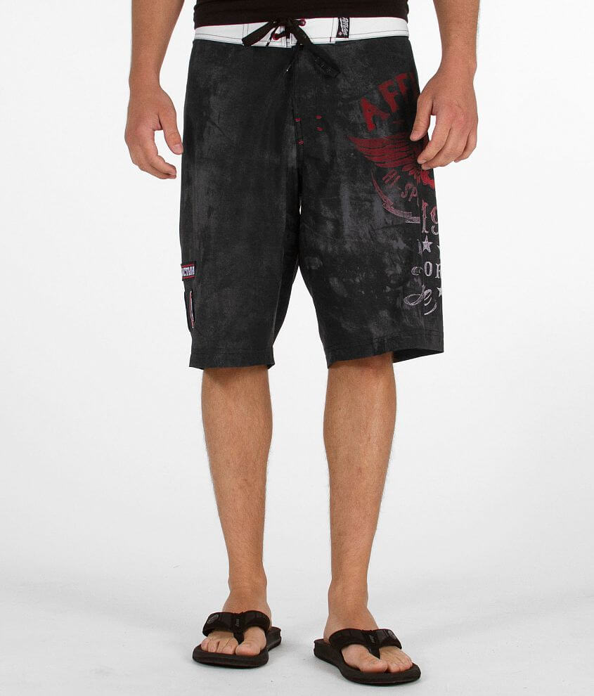 Affliction American Customs Faded Iron Boardshort front view