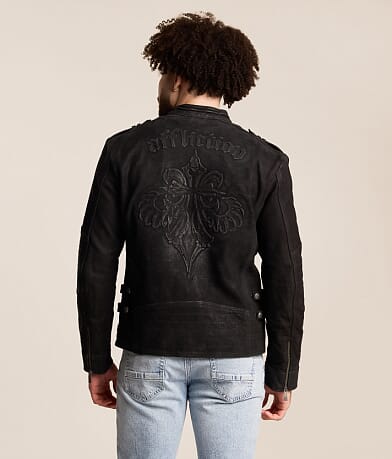 Skeleton Distressed Leather Jacket thumbnail 3