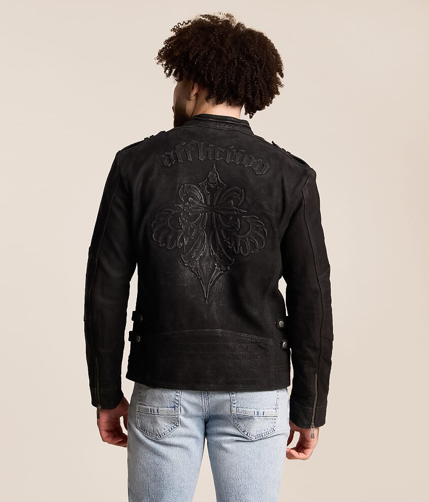 Skeleton Distressed Leather Jacket