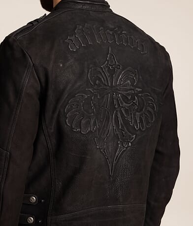 Skeleton Distressed Leather Jacket thumbnail 4