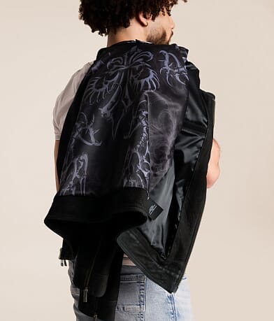 Skeleton Distressed Leather Jacket thumbnail 7