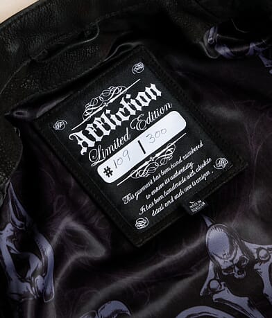 Skeleton Distressed Leather Jacket thumbnail 8