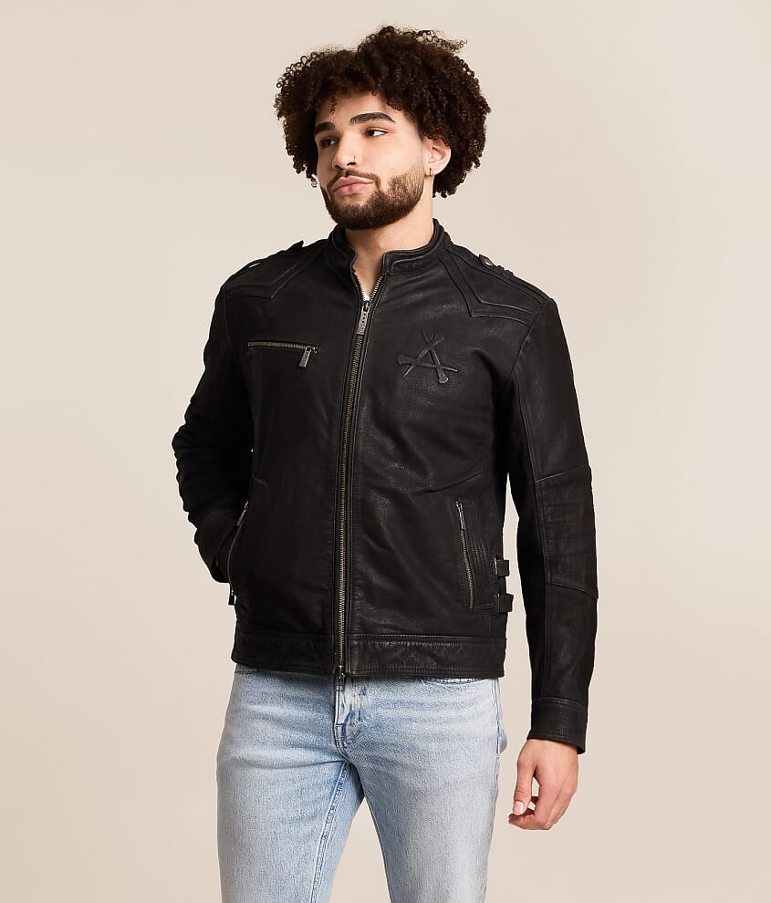 Skeleton Distressed Leather Jacket