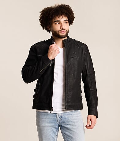 Skeleton Distressed Leather Jacket thumbnail 2