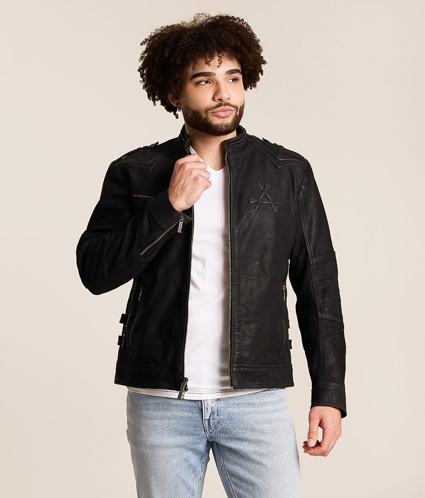 Skeleton Distressed Leather Jacket