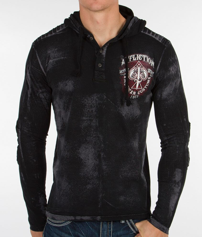 Affliction Transitional Henley Hoodie front view