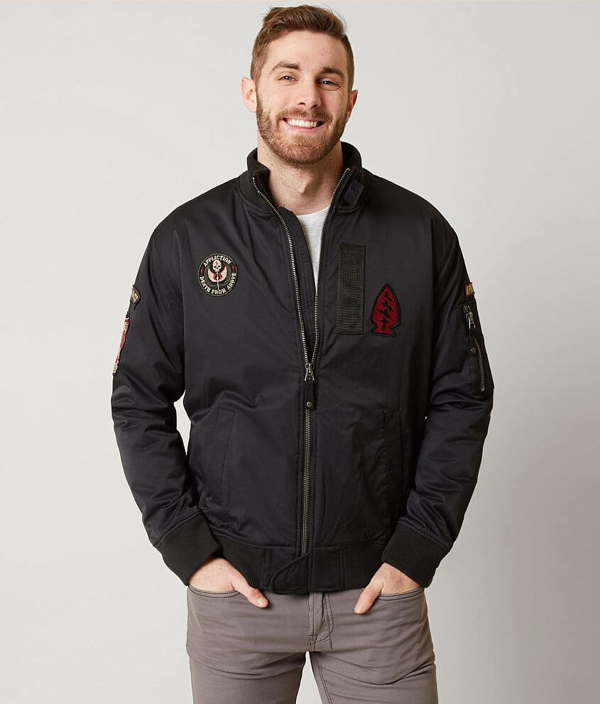 Affliction Black Premium Fly High Bomber Jacket front view