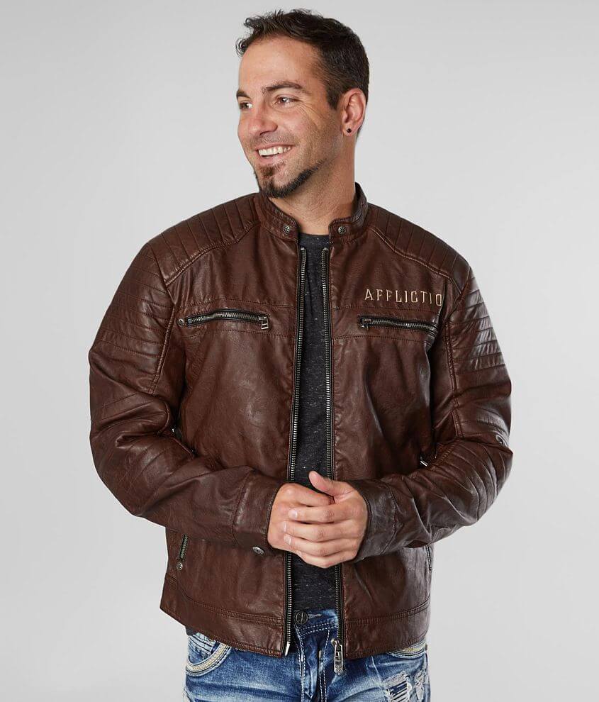 Affliction Rational Faux Leather Jacket front view