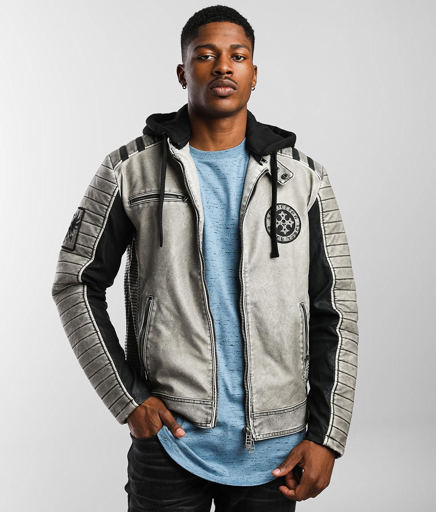 Affliction Antagonist Faux Leather Jacket - Men's Coats & Jackets