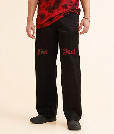 Affliction Wide Leg Live Fast Jean front view