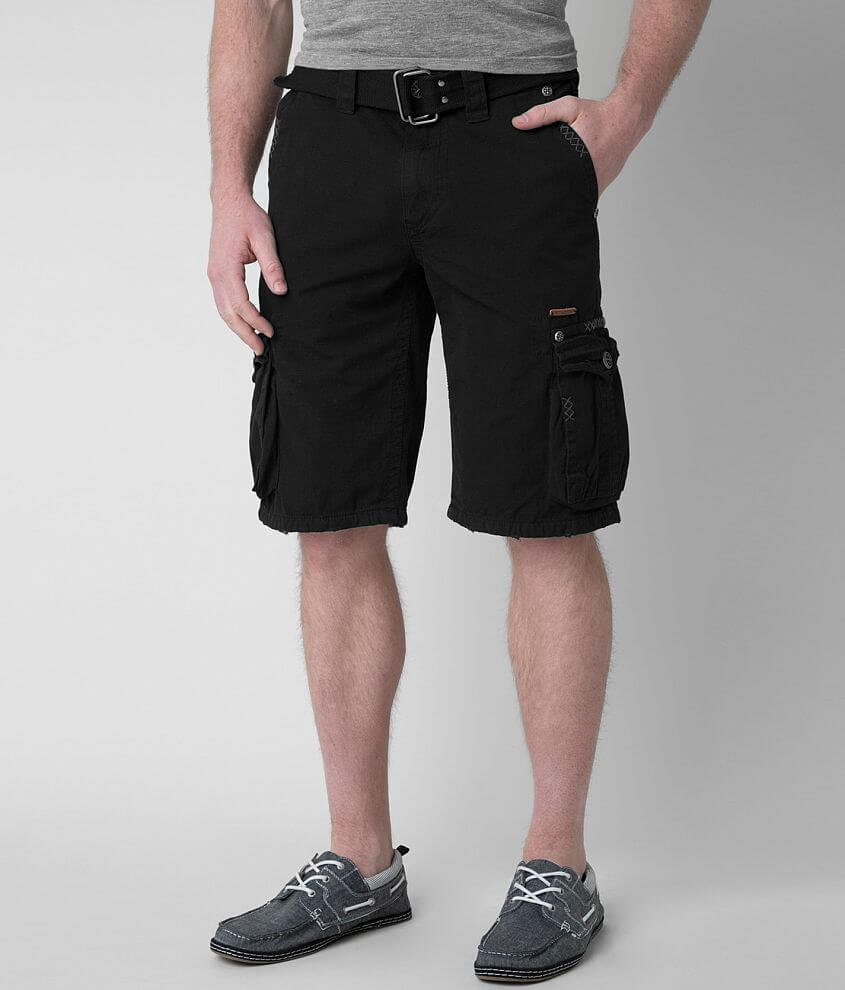 Affliction Black Premium Dark Storm Cargo Short front view