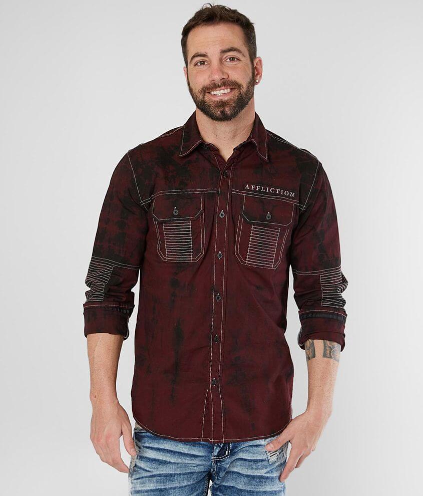 Affliction Banish Washed Stretch Shirt front view