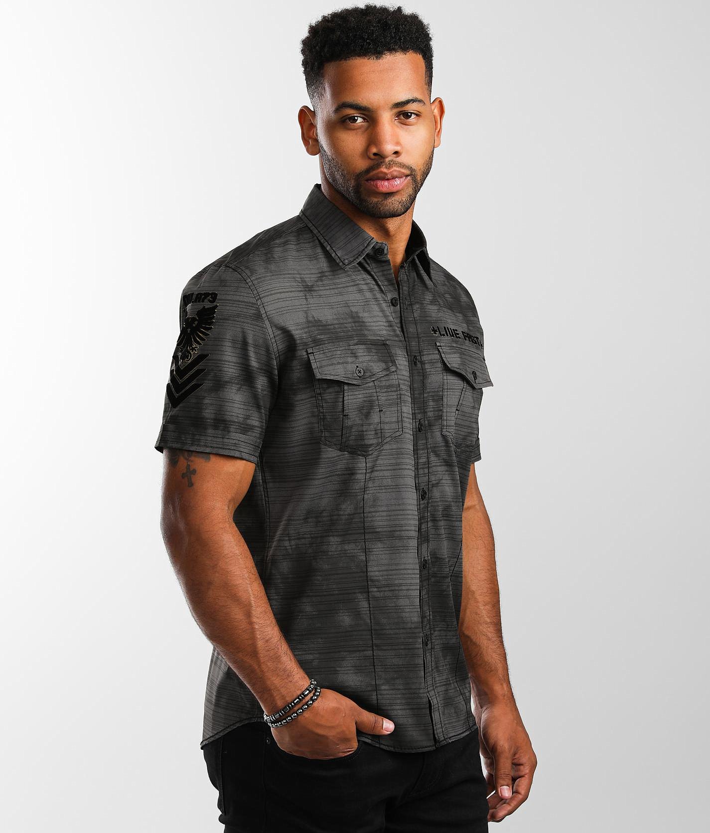 mens stretch shirts short sleeve