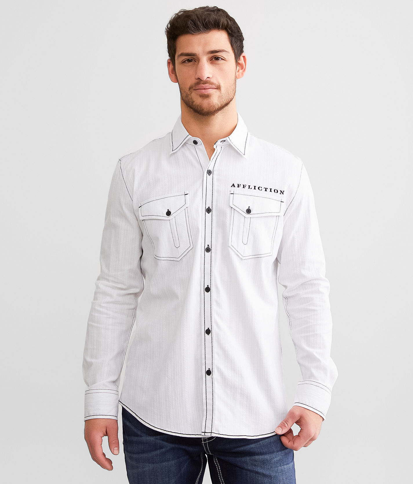 Affliction Ethereal Stretch Shirt - Men's Shirts in White | Buckle