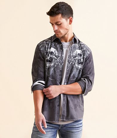 Affliction Shred Fest Stretch Shirt front view