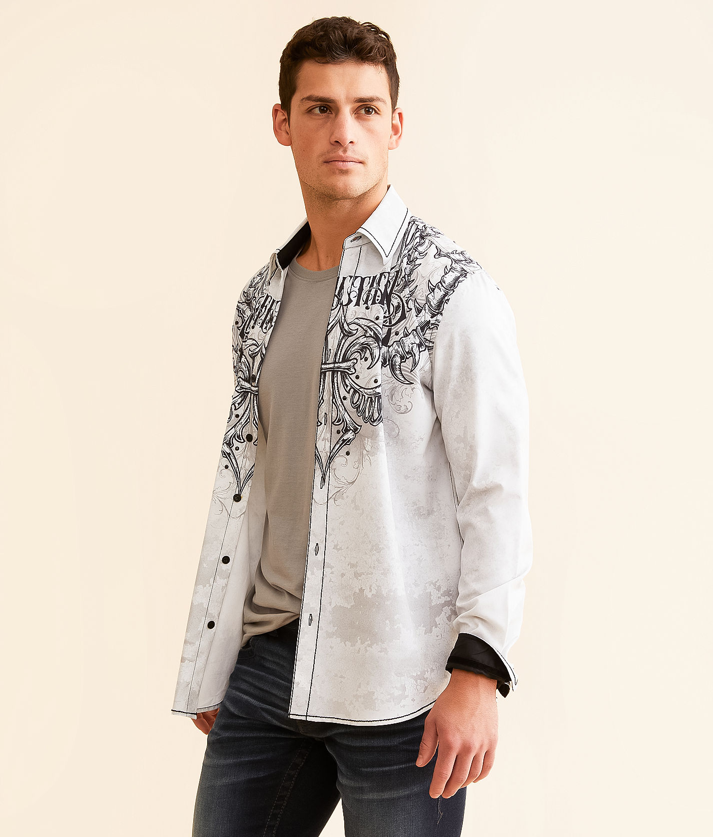 Affliction Vertibrate Stretch Shirt - Men