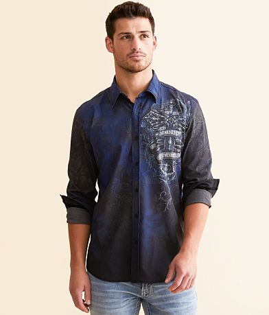 Affliction Wage Chaos Stretch Shirt front view