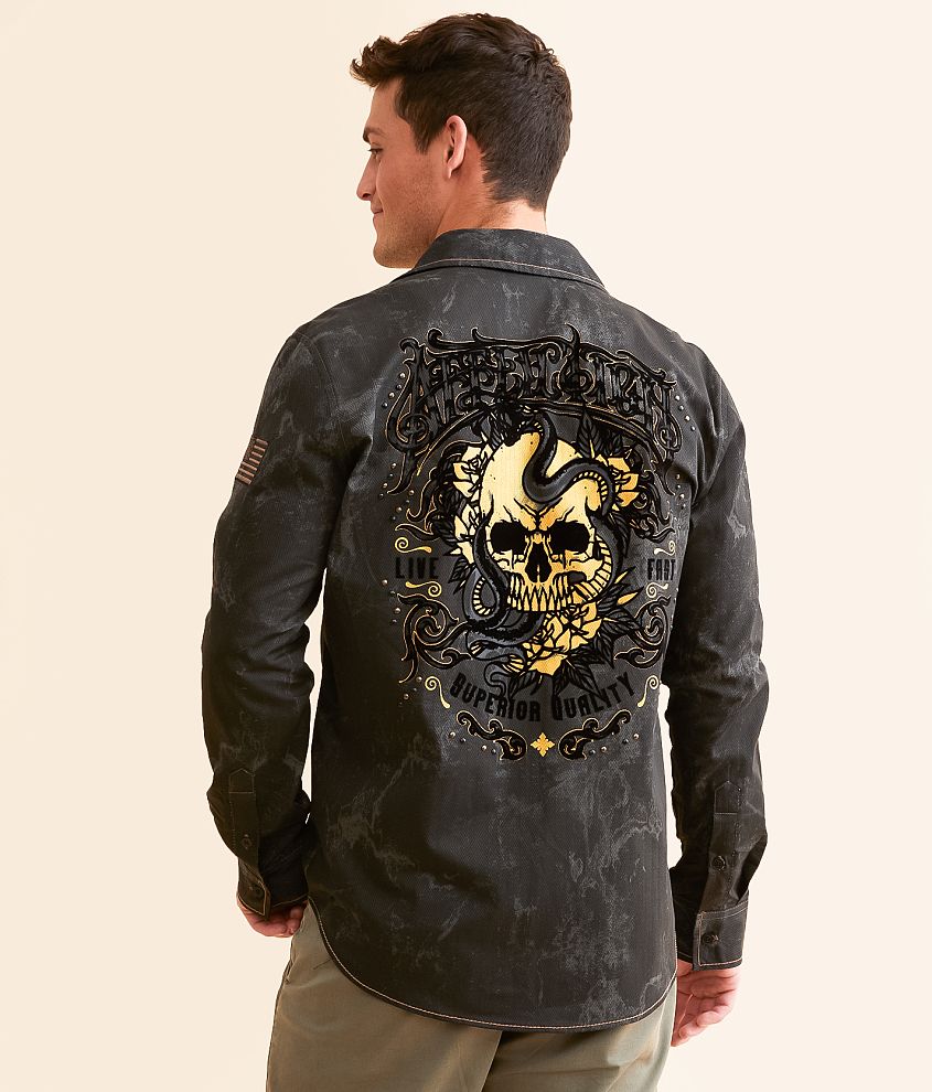 Affliction Cosmic Logic Stretch Shirt front view