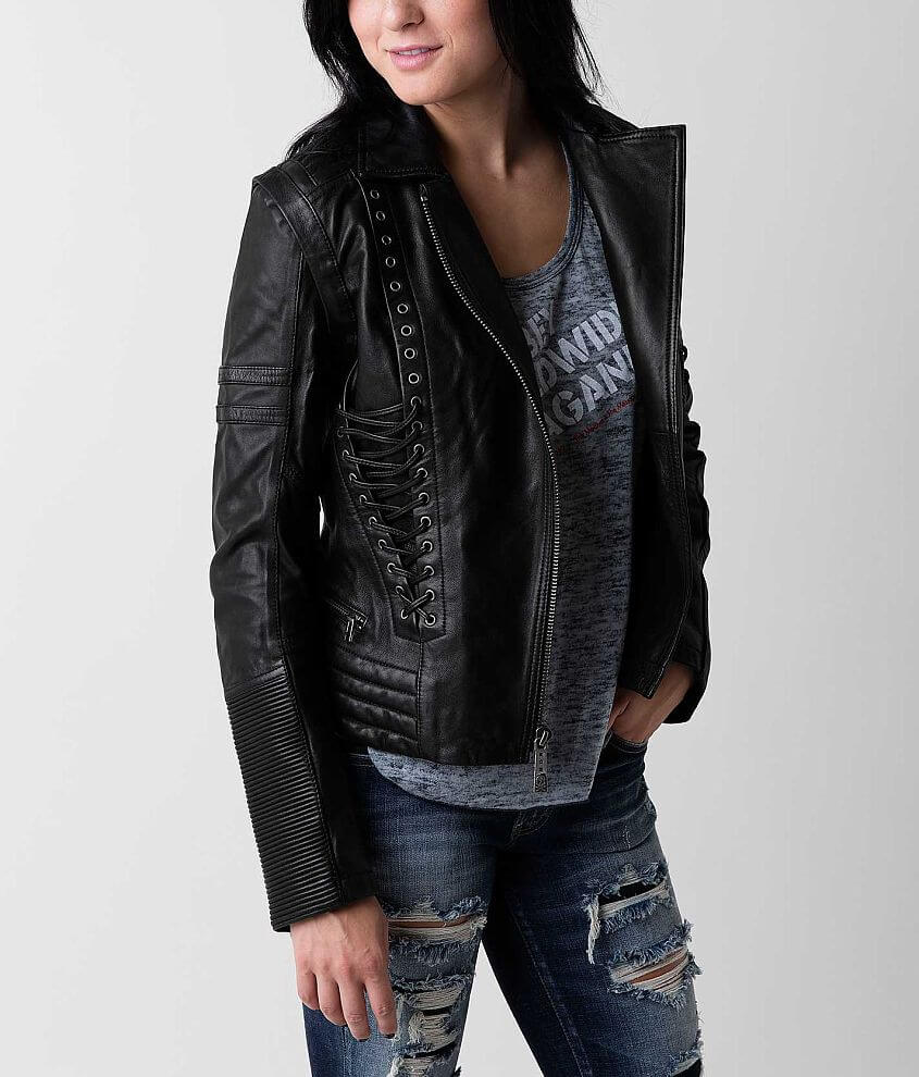 Affliction women's clearance leather jacket