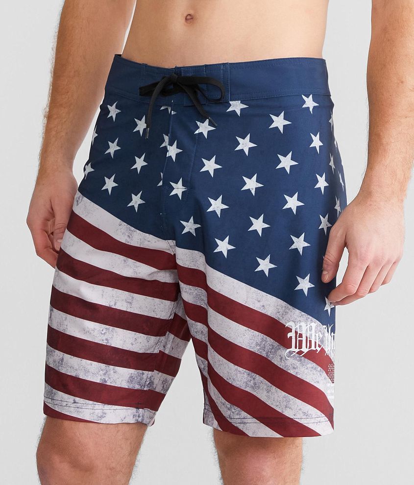 Howitzer American Flag Stretch Boardshort - Men's Swimwear in White ...