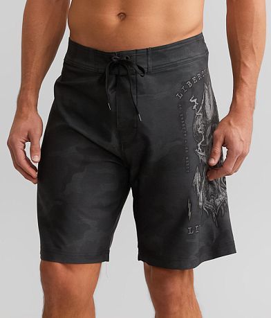 Howitzer Skull Flag Stretch Boardshort front view