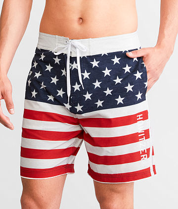The Patriotic Lights Stretch Swim Trunks