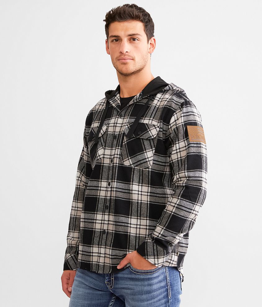 Howitzer Armory Hooded Flannel Shirt front view