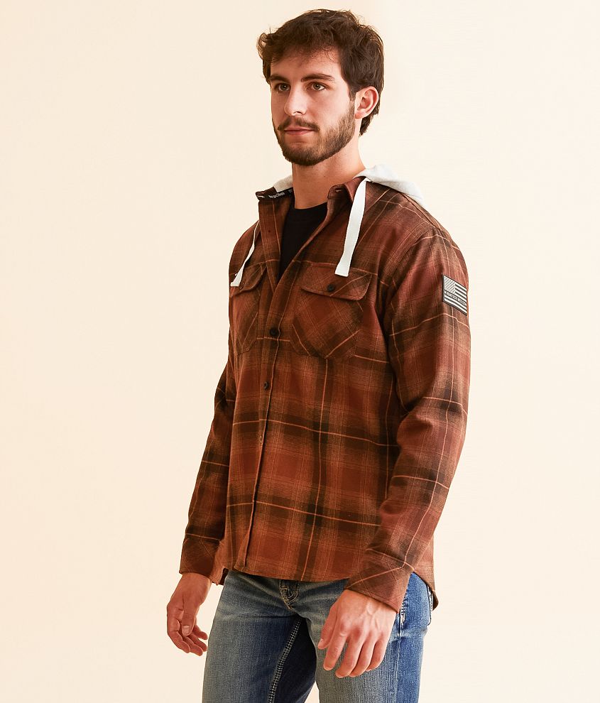 Howitzer Fire Team Hooded Flannel Shirt front view