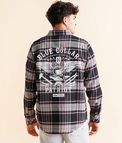 Howitzer Blue Collar Iron Forged Flannel Shirt front view