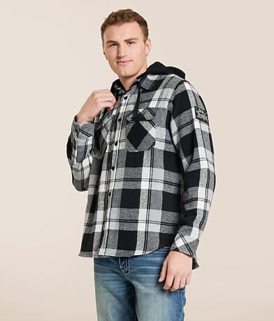 Howitzer Ashes Hooded Flannel Shirt front view