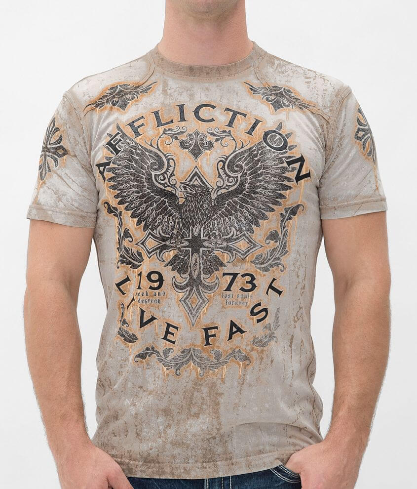 Affliction Discovery Rust T-Shirt front view