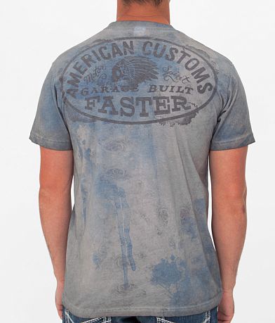 Affliction American Customs Petrol T-Shirt back view