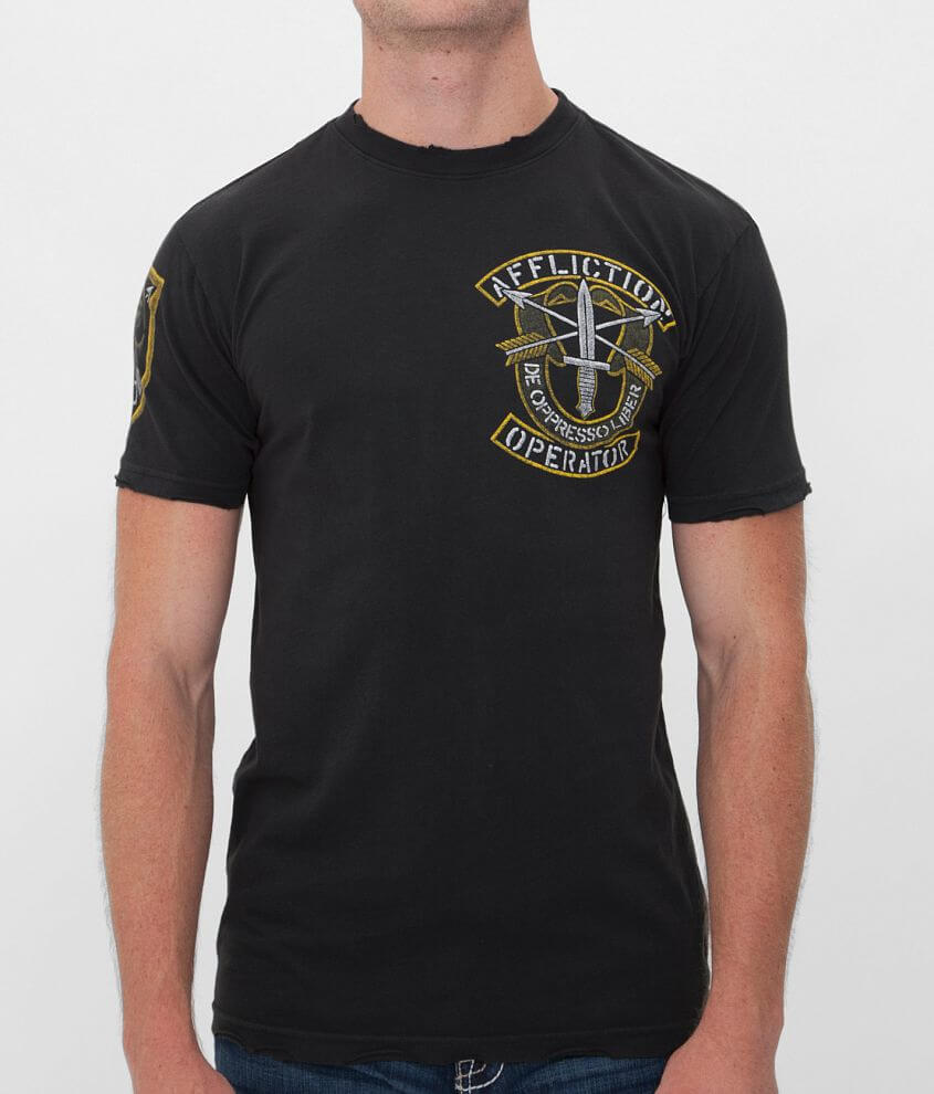 Affliction Operator Speed Green Beret T-Shirt front view