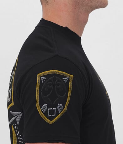 Affliction Operator Speed Green Beret T-Shirt right detail view