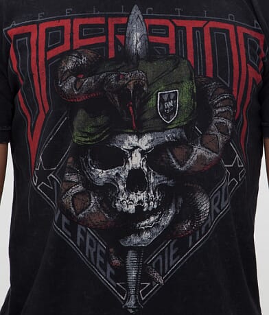 Affliction Snake Eater Green Beret T-Shirt FRONT_DETAIL