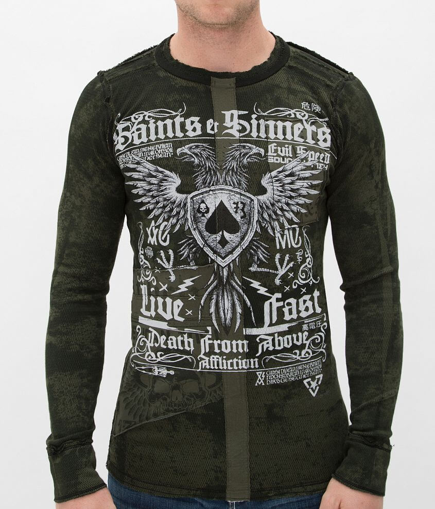 Affliction Saints &#38; Sinners Thermal Shirt front view