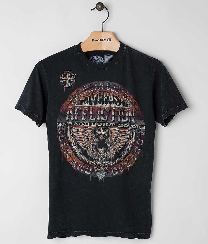 Affliction American Customs Union Chrome T-Shirt front view