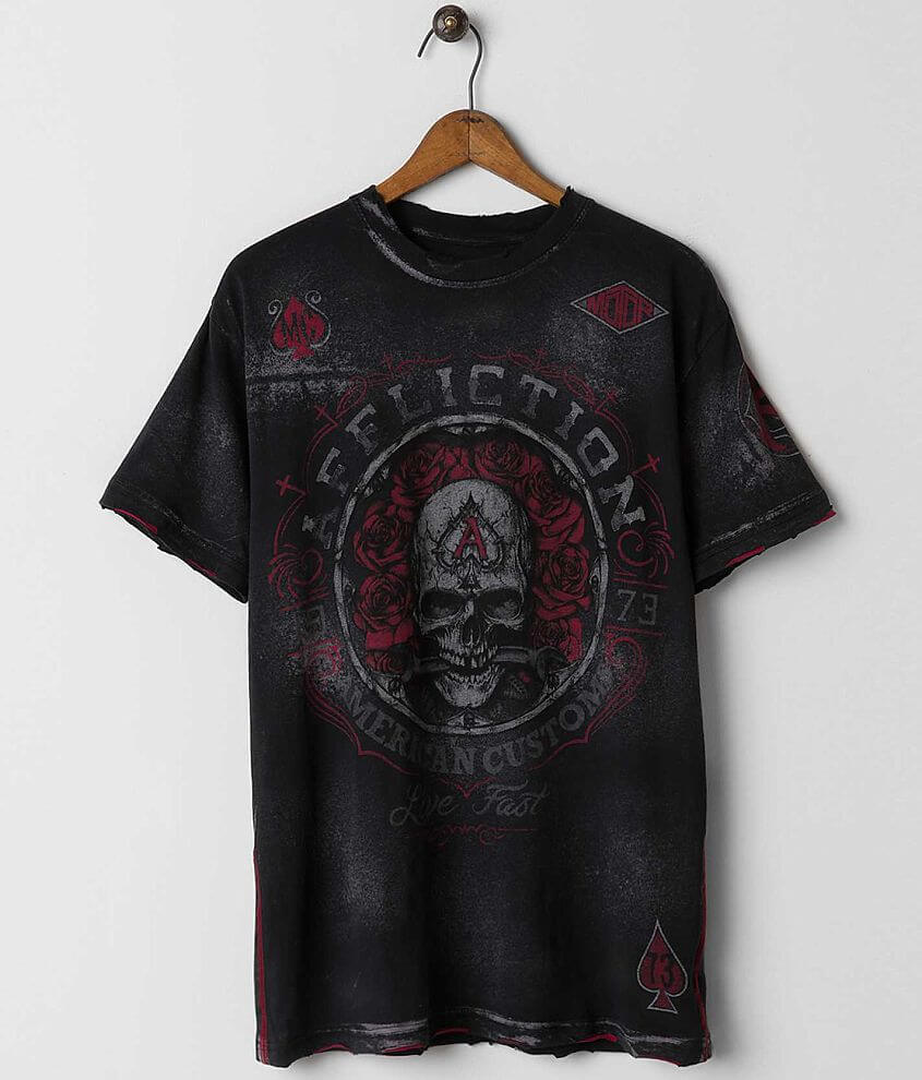 Affliction American Customs Rest In Grease T-Shirt front view