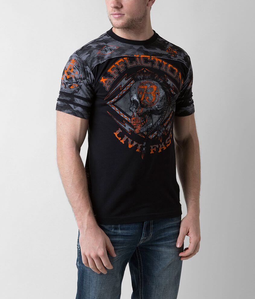 Affliction American Customs Warpath Panel T-Shirt front view