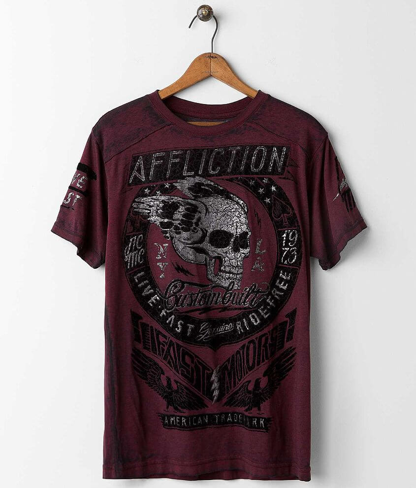 Affliction American Customs Fast Motors T-Shirt front view