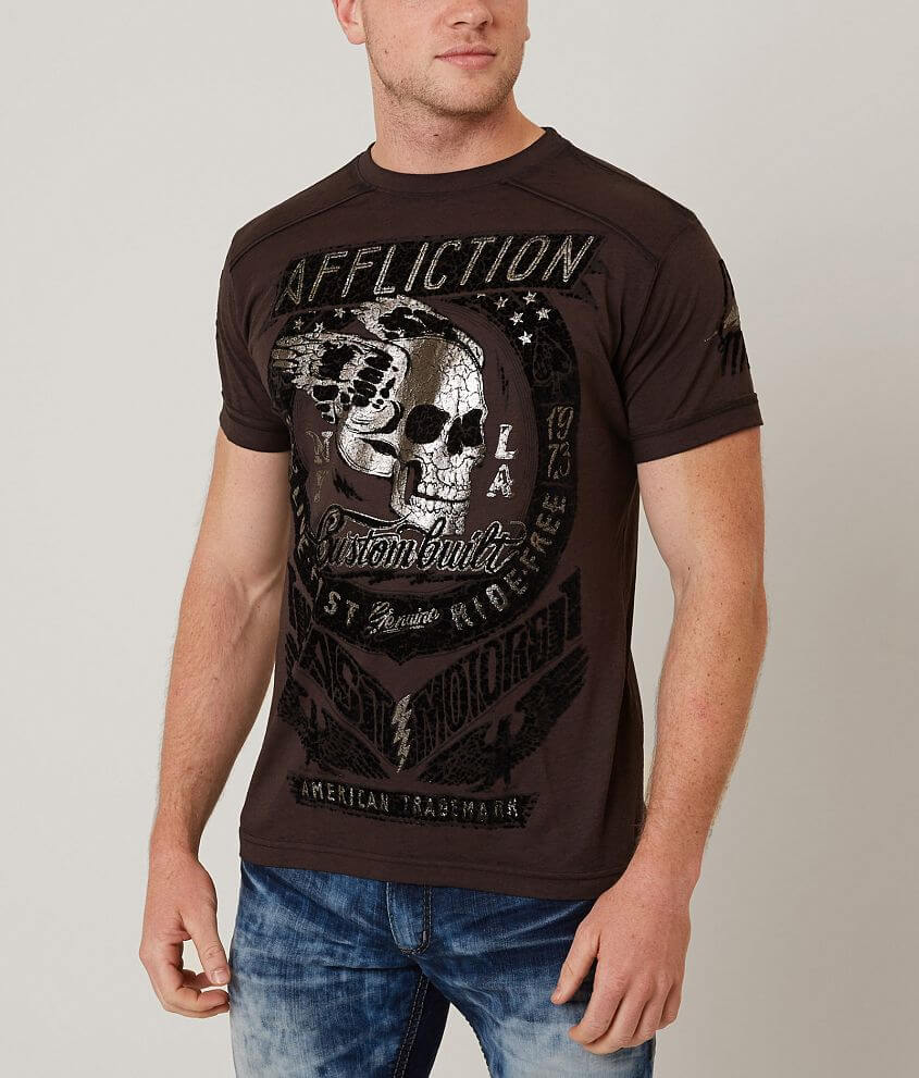 Affliction American Customs Fast Motors T-Shirt front view