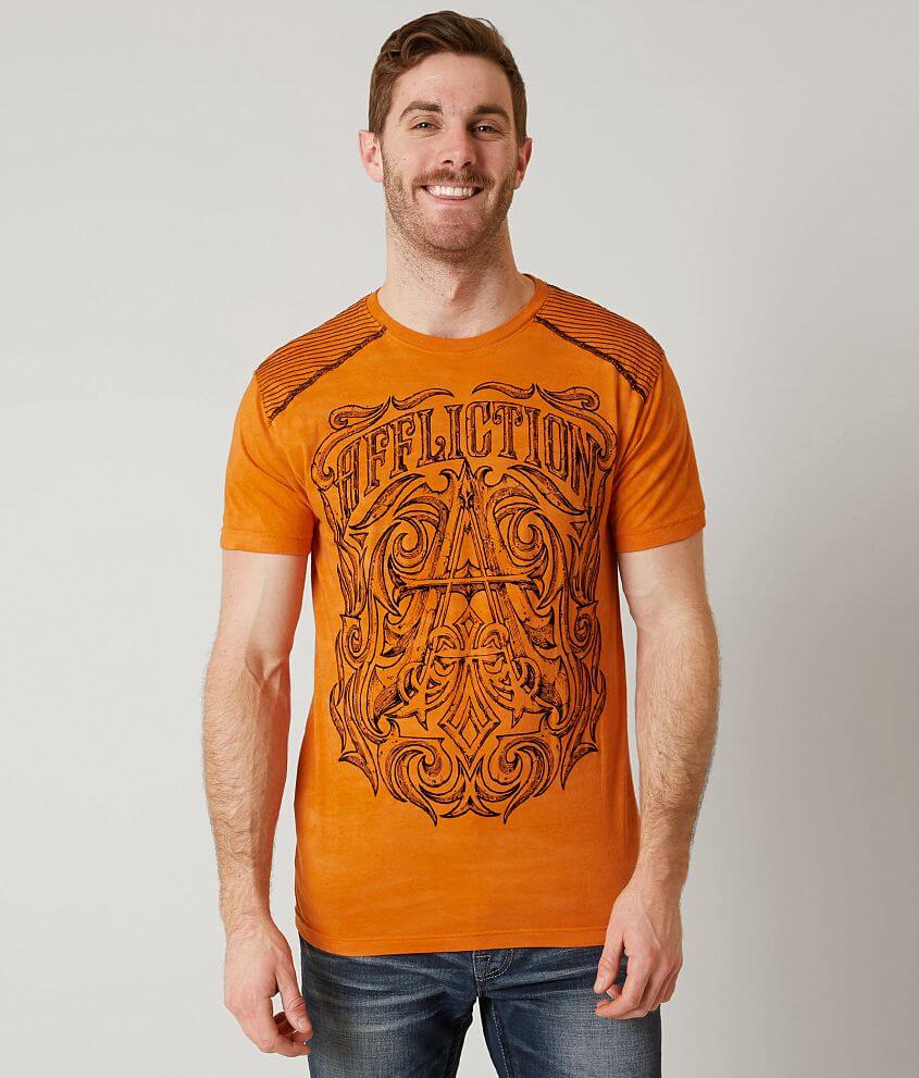 Affliction Causeway T-Shirt - Men's T-Shirts in Orange Camo | Buckle
