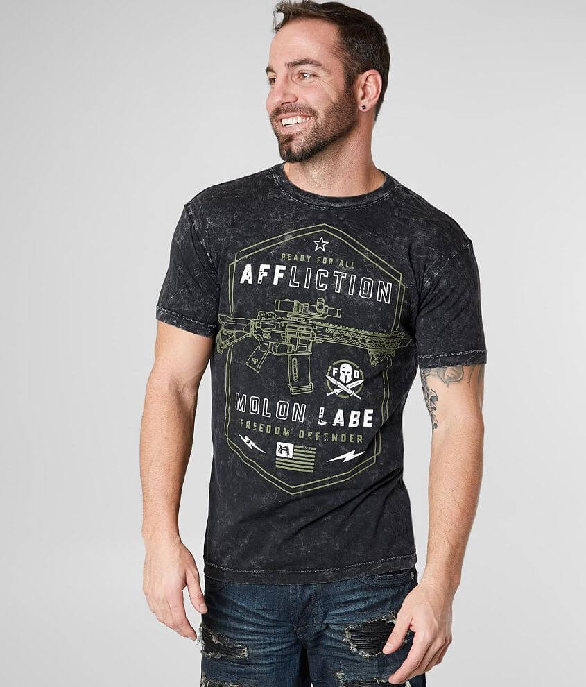 Affliction Freedom Defender Molon Labe T Shirt Men S T Shirts In Preston Wash Buckle