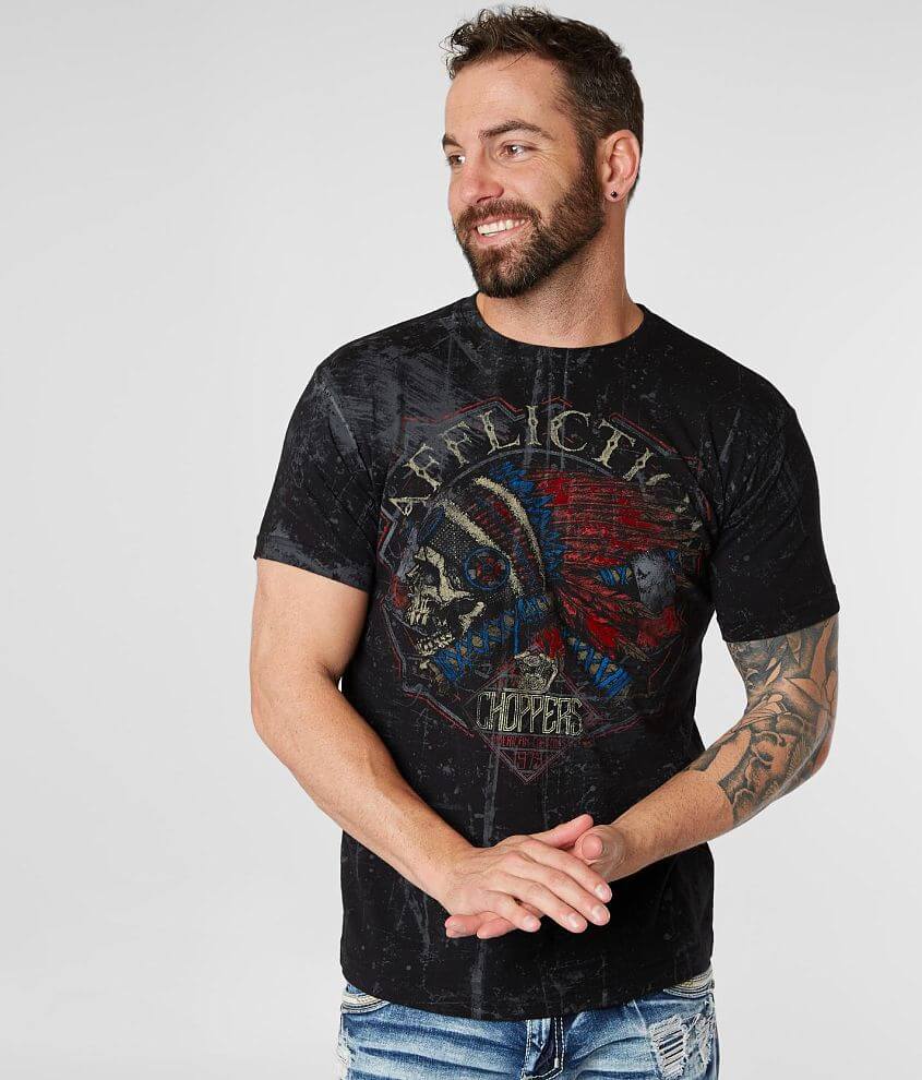 Affliction American Customs Hacked T-Shirt front view