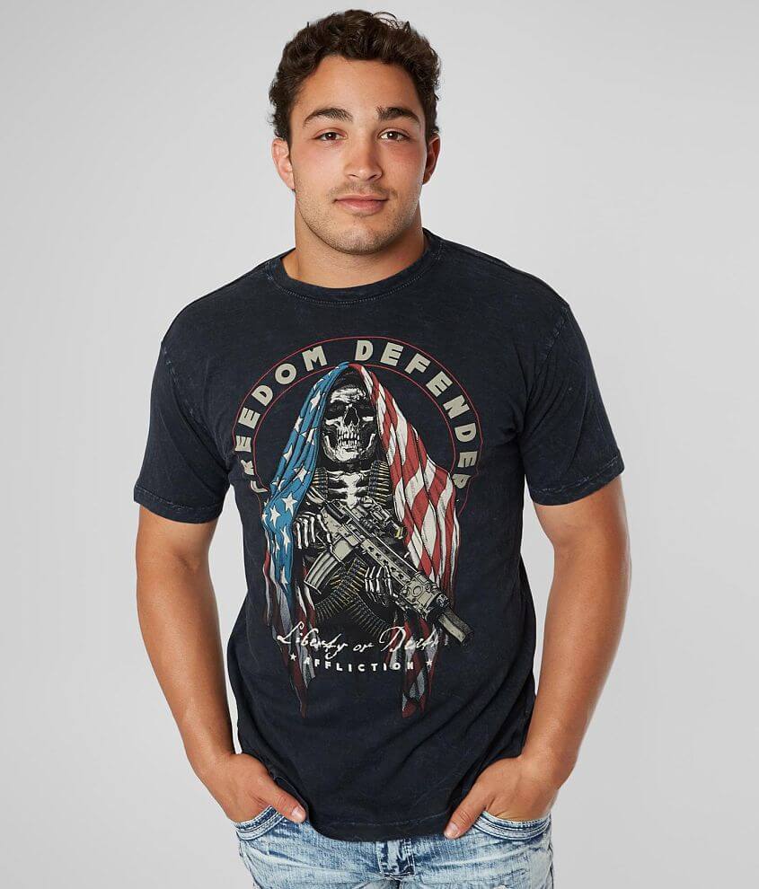 Affliction Freedom Defender Covered T-Shirt - Men's T-Shirts in Black ...