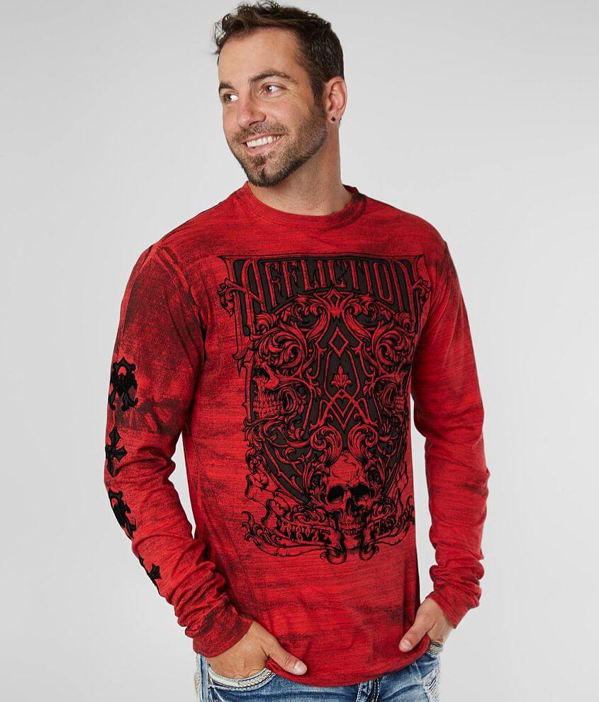 Affliction Framing Death T-Shirt - Men's T-Shirts in Cherry | Buckle