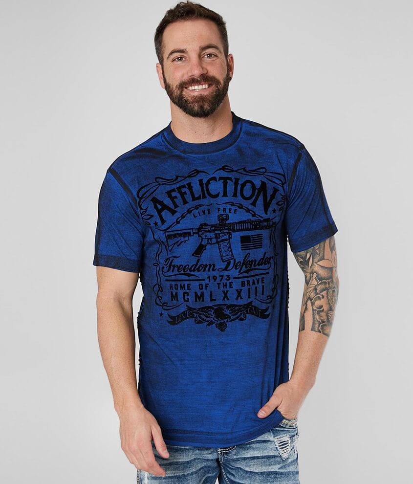 Affliction Brave American T-Shirt - Men's T-Shirts in Sapphire Blue ...