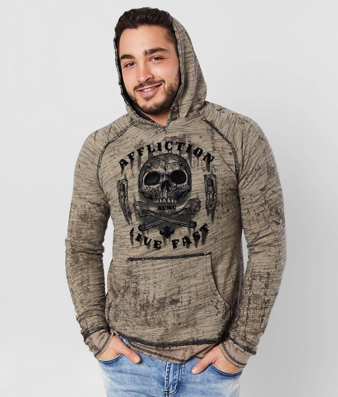 affliction reversible hoodie