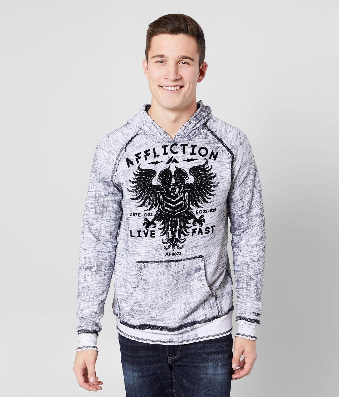 affliction reversible hoodie